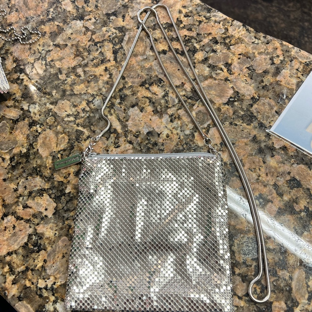 Brand-new Whiting and Davis silver mesh clutch-purse